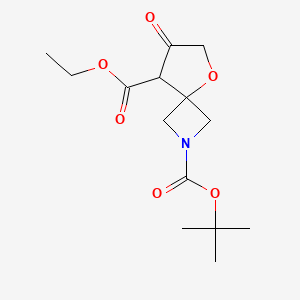 2-tert-Butyl 8-ethyl 7-oxo-5-oxa-2-azaspiro[3.4]octane-2,8-dicarboxylate chemical structure (CAS 1453315-80-4)