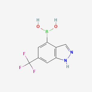 (6-(Trifluoromethyl)-1H-indazol-4-yl)boronic acid chemical structure (CAS 1454301-73-5)