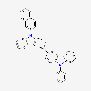 9-(Naphthalen-2-yl)-9'-phenyl-9H,9'H-3,3'-bicarbazole chemical structure (CAS 1454567-04-4)