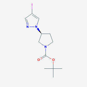tert-Butyl (S)-3-(4-iodo-1H-pyrazol-1-yl)pyrrolidine-1-carboxylate chemical structure (CAS 1454687-19-4)