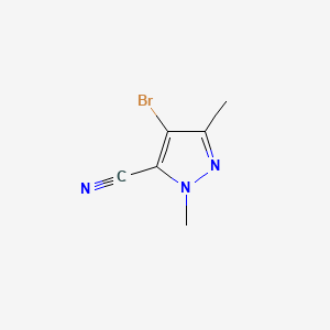 4-Bromo-1,3-dimethyl-1H-pyrazole-5-carbonitrile chemical structure (CAS 1454852-95-9)