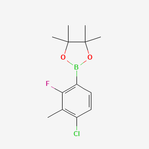 2-(4-Chloro-2-fluoro-3-methylphenyl)-4,4,5,5-tetramethyl-1,3,2-dioxaborolane chemical structure (CAS 1454914-16-9)