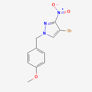 4-Bromo-1-(4-methoxybenzyl)-3-nitro-1H-pyrazole chemical structure (CAS 1455366-34-3)