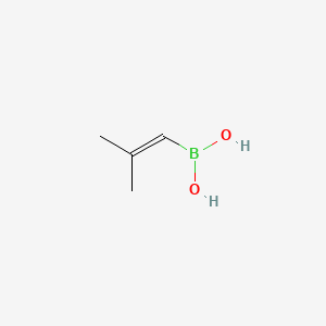 (2-Methylprop-1-en-1-yl)boronic acid chemical structure (CAS 14559-88-7)
