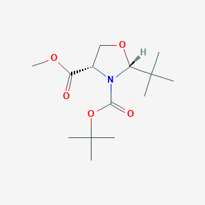 3-(tert-Butyl) 4-methyl (2R,4S)-2-(tert-butyl)oxazolidine-3,4-dicarboxylate chemical structure (CAS 145625-08-7)