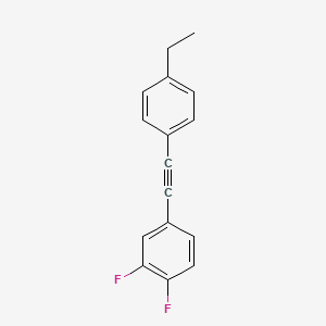 4-((4-Ethylphenyl)ethynyl)-1,2-difluorobenzene chemical structure (CAS 145698-42-6)