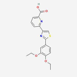 6-(2-(3,4-Diethoxyphenyl)thiazol-4-yl)picolinic acid chemical structure (CAS 145739-56-6)