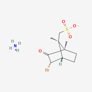 Ammonium ((1R,3S,4S,7R)-3-bromo-1,7-dimethyl-2-oxobicyclo[2.2.1]heptan-7-yl)methanesulfonate chemical structure (CAS 14575-84-9)