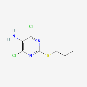 4,6-Dichloro-2-(propylthio)pyrimidin-5-amine chemical structure (CAS 145783-15-9)