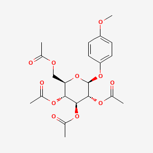 (2R,3R,4S,5R,6S)-2-(Acetoxymethyl)-6-(4-methoxyphenoxy)tetrahydro-2H-pyran-3,4,5-triyl triacetate chemical structure (CAS 14581-81-8)