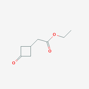 Ethyl 2-(3-oxocyclobutyl)acetate chemical structure (CAS 145822-90-8)