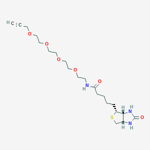 5-((3aR,4R,6aS)-2-Oxohexahydro-1H-thieno[3,4-d]imidazol-4-yl)-N-(3,6,9,12-tetraoxapentadec-14-yn-1-yl)pentanamide chemical structure (CAS 1458576-00-5)