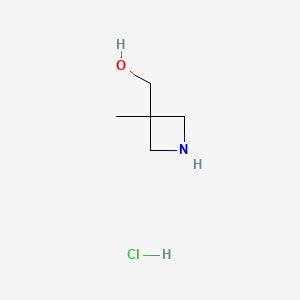 (3-Methylazetidin-3-yl)methanol hydrochloride chemical structure (CAS 1458653-12-7)