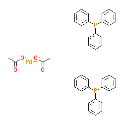 Bis(triphenylphosphine)palladium(II) acetate chemical structure (CAS 14588-08-0)