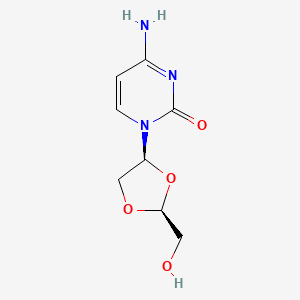 4-Amino-1-((2S,4S)-2-(hydroxymethyl)-1,3-dioxolan-4-yl)pyrimidin-2(1H)-one chemical structure (CAS 145918-75-8)