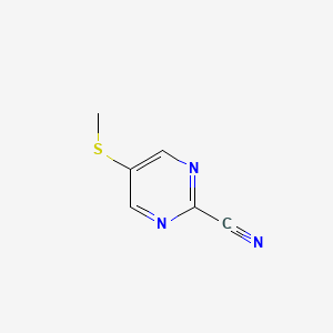 5-(Methylthio)pyrimidine-2-carbonitrile chemical structure (CAS 1459749-03-1)