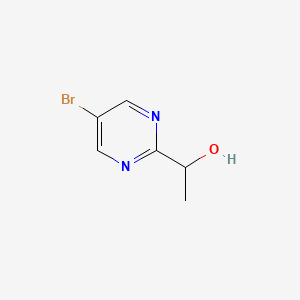 1-(5-Bromopyrimidin-2-yl)ethan-1-ol chemical structure (CAS 1459771-55-1)