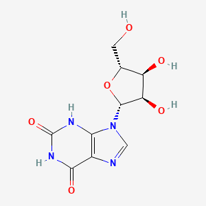 9-((2R,3R,4S,5R)-3,4-Dihydroxy-5-(hydroxymethyl)tetrahydrofuran-2-yl)-9H-purine-2,6-diol chemical structure (CAS 146-80-5)