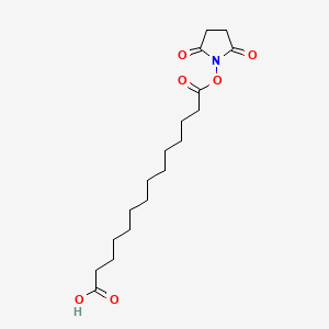 14-((2,5-Dioxopyrrolidin-1-yl)oxy)-14-oxotetradecanoic acid chemical structure (CAS 146004-82-2)