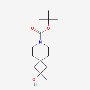 tert-Butyl 2-hydroxy-2-methyl-7-azaspiro[3.5]nonane-7-carboxylate chemical structure (CAS 1460229-95-1)