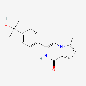 3-(4-(2-Hydroxypropan-2-yl)phenyl)-6-methylpyrrolo[1,2-a]pyrazin-1(2H)-one chemical structure (CAS 1460286-21-8)