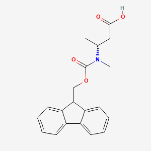 N-Fmoc-(R)-3-(methylamino)butanoic acid chemical structure (CAS 1460306-60-8)