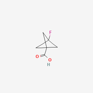 3-Fluorobicyclo[1.1.1]pentane-1-carboxylic acid chemical structure (CAS 146038-53-1)