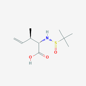 (2S,3R)-2-(((S)-tert-Butylsulfinyl)amino)-3-methylpent-4-enoic acid chemical structure (CAS 1461641-97-3)