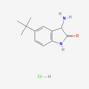 3-Amino-5-tert-butyl-2,3-dihydro-1H-indol-2-one hydrochloride chemical structure (CAS 1461706-05-7)