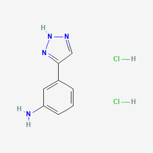 3-(1H-1,2,3-Triazol-4-yl)aniline dihydrochloride chemical structure (CAS 1461706-10-4)