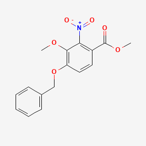 Methyl 4-(benzyloxy)-3-methoxy-2-nitrobenzoate chemical structure (CAS 1461706-26-2)