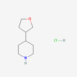 4-(Oxolan-3-yl)piperidine hydrochloride chemical structure (CAS 1461708-70-2)