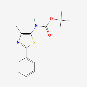 tert-Butyl (4-methyl-2-phenylthiazol-5-yl)carbamate chemical structure (CAS 1461715-56-9)