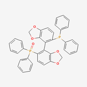 ((4R)-5'-(Diphenylphosphanyl)-[4,4'-bibenzo[d][1,3]dioxol]-5-yl)diphenylphosphine oxide chemical structure (CAS 1462321-90-9)