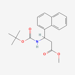 Methyl 3-((tert-butoxycarbonyl)amino)-3-(naphthalen-1-yl)propanoate chemical structure (CAS 1462993-93-6)