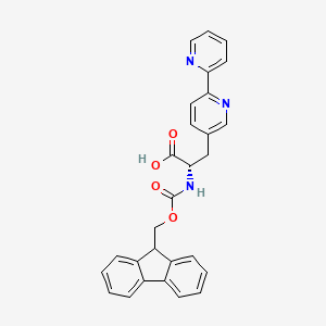 (S)-2-((((9H-Fluoren-9-yl)methoxy)carbonyl)amino)-3-([2,2'-bipyridin]-5-yl)propanoic acid chemical structure (CAS 146581-86-4)