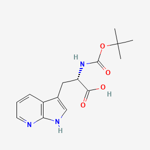 (S)-2-((tert-Butoxycarbonyl)amino)-3-(1H-pyrrolo[2,3-b]pyridin-3-yl)propanoic acid chemical structure (CAS 146610-21-1)