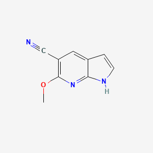 6-Methoxy-1H-pyrrolo[2,3-b]pyridine-5-carbonitrile chemical structure (CAS 1466150-16-2)