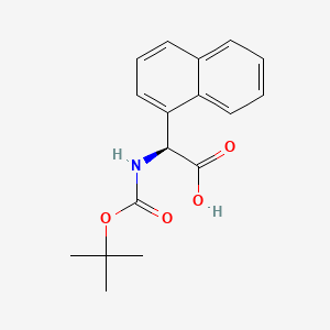 (S)-2-((tert-Butoxycarbonyl)amino)-2-(naphthalen-1-yl)acetic acid chemical structure (CAS 146621-93-4)
