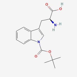 (S)-2-Amino-3-(1-(tert-butoxycarbonyl)-1H-indol-3-yl)propanoic acid chemical structure (CAS 146645-63-8)