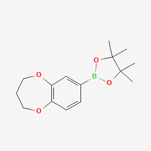 2-(3,4-Dihydro-2H-benzo[b][1,4]dioxepin-7-yl)-4,4,5,5-tetramethyl-1,3,2-dioxaborolane chemical structure (CAS 1467057-46-0)