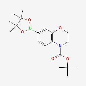 tert-Butyl 7-(4,4,5,5-tetramethyl-1,3,2-dioxaborolan-2-yl)-2H-benzo[b][1,4]oxazine-4(3H)-carboxylate chemical structure (CAS 1467057-57-3)