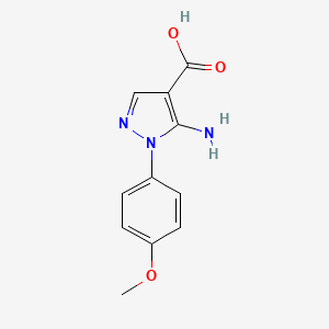 5-Amino-1-(4-methoxyphenyl)-1H-pyrazole-4-carboxylic acid chemical structure (CAS 14678-95-6)