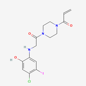 1-(4-(2-((4-Chloro-2-hydroxy-5-iodophenyl)amino)acetyl)piperazin-1-yl)prop-2-en-1-one chemical structure (CAS 1469337-95-8)