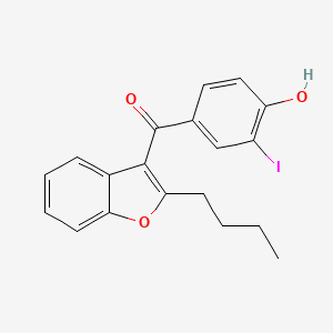 (2-Butylbenzofuran-3-yl)(4-hydroxy-3-iodophenyl)methanone chemical structure (CAS 147030-50-0)