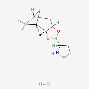 (R)-2-((3aS,4S,6S,7aR)-3a,5,5-Trimethylhexahydro-4,6-methanobenzo[d][1,3,2]dioxaborol-2-yl)pyrrolidine hydrochloride chemical structure (CAS 147208-69-3)