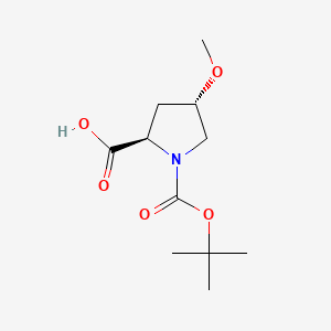 (2R,4S)-1-(tert-butoxycarbonyl)-4-methoxypyrrolidine-2-carboxylic acid chemical structure (CAS 147266-70-4)