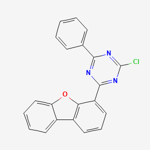 2-Chloro-4-(dibenzo[b,d]furan-4-yl)-6-phenyl-1,3,5-triazine chemical structure (CAS 1472729-25-1)