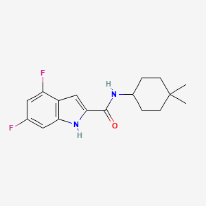 N-(4,4-Dimethylcyclohexyl)-4,6-difluoro-1H-indole-2-carboxamide chemical structure (CAS 1473450-62-2)