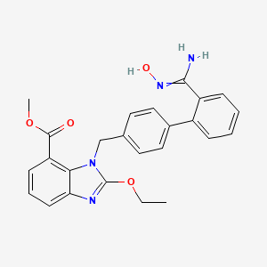 Methyl 2-ethoxy-1-((2'-(N-hydroxycarbamimidoyl)-[1,1'-biphenyl]-4-yl)methyl)-1H-benzo[d]imidazole-7-carboxylate chemical structure (CAS 147403-65-4)